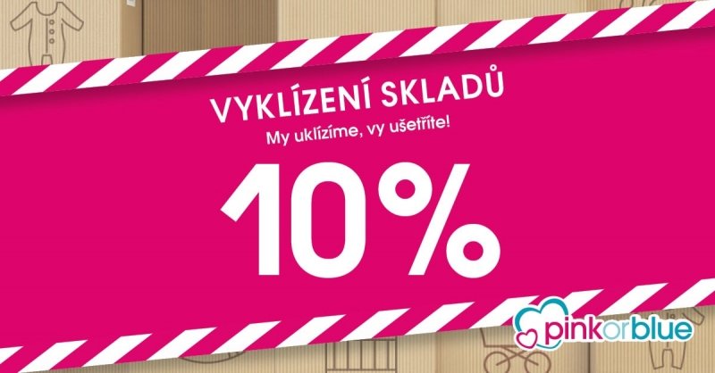 Vyklízení skladu na Pinkroblue.cz s extra slevou 10 %