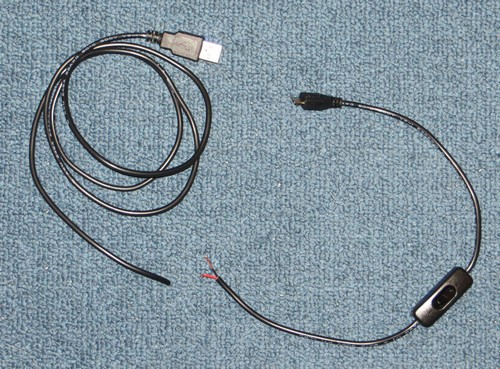 Raspberry power USB cable parts